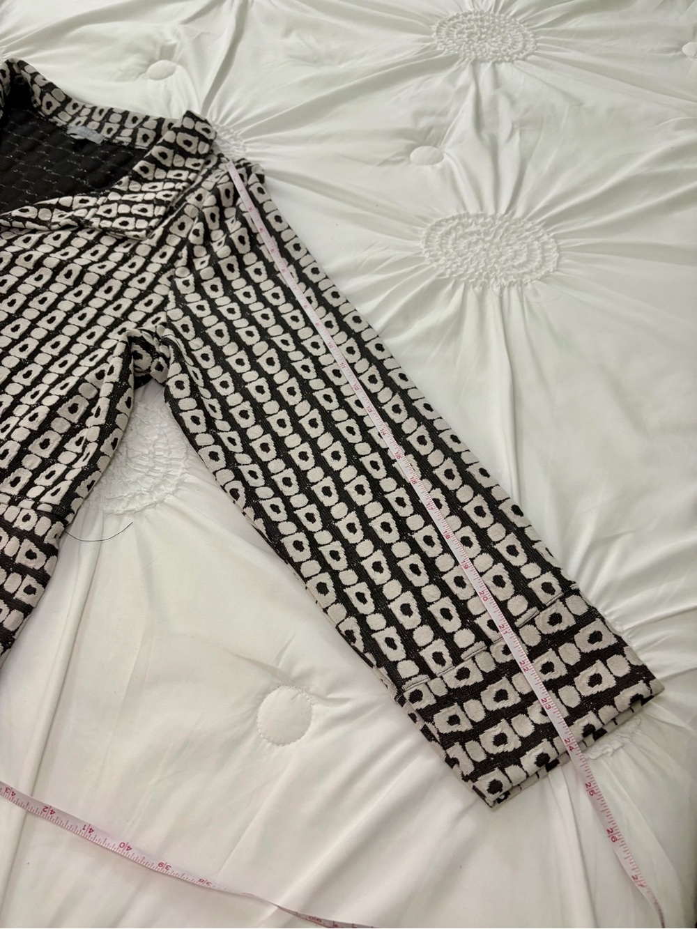Habitat Lagenlook Black & White Geometric Print Lightweight Blazer Jacket XL - Picture 12 of 15